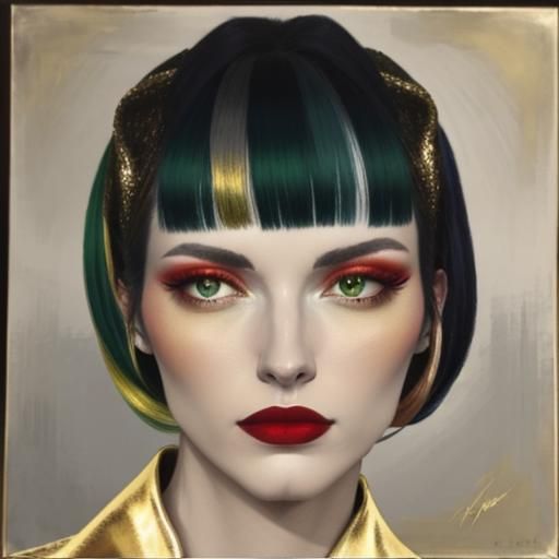 Abstract Image of Red, Green, Yellow, and Gold