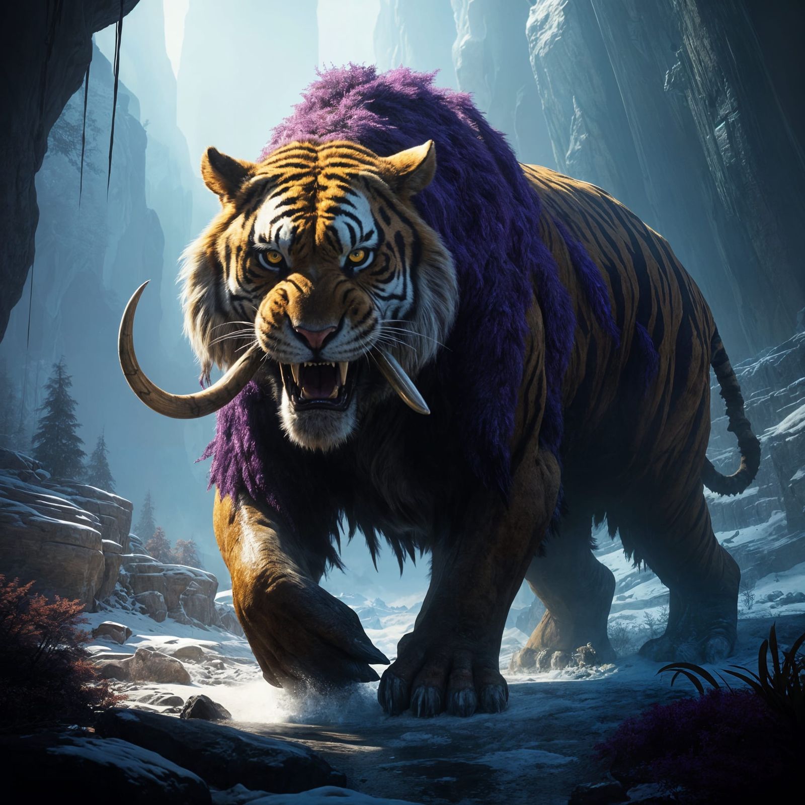 Saber Toothed Tiger in Dark Fantasy Battle Royale