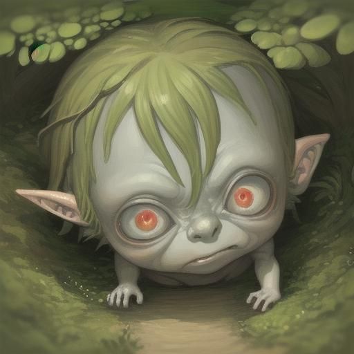 Chibi Gollum in the Shire Fantasy Art