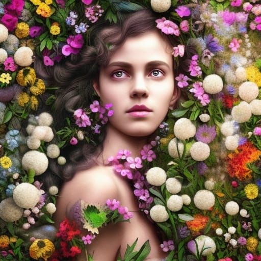 Floral Woman: A Digital Matte Painting