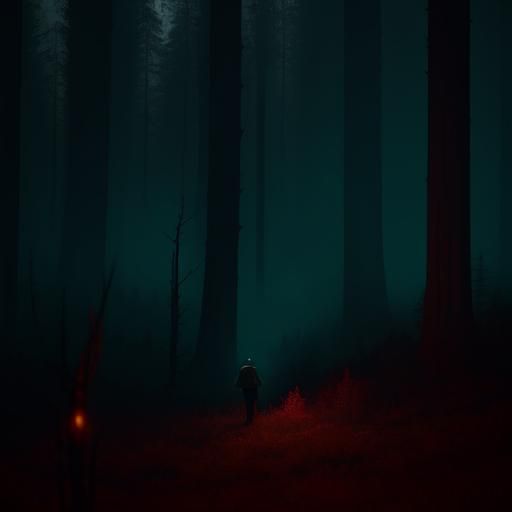 Moody Forest Kitchen in Cinematic Style