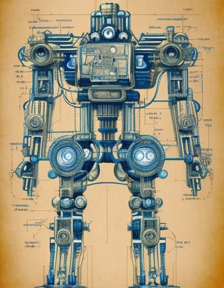Steampunk Mecha Schematic Diagram