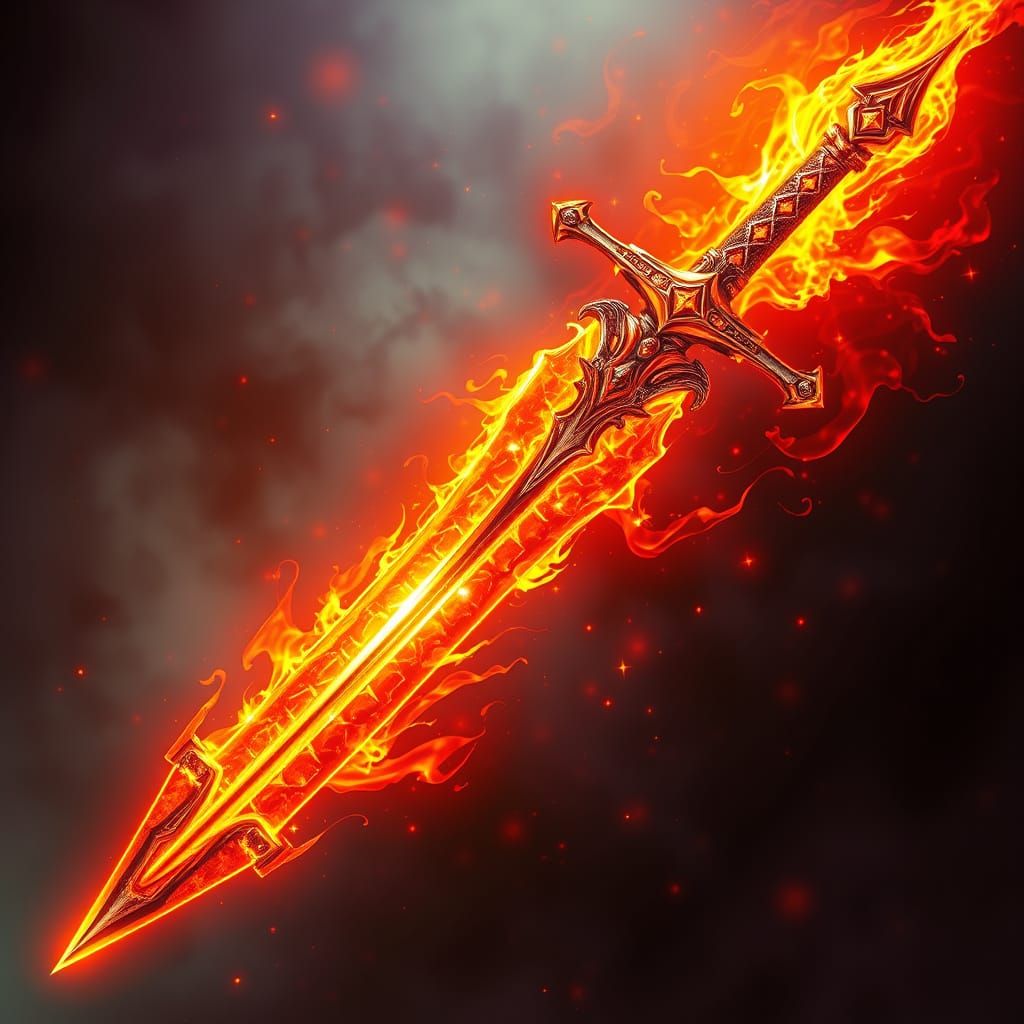 Sword of Fiery Enlightenment in Neon Hues