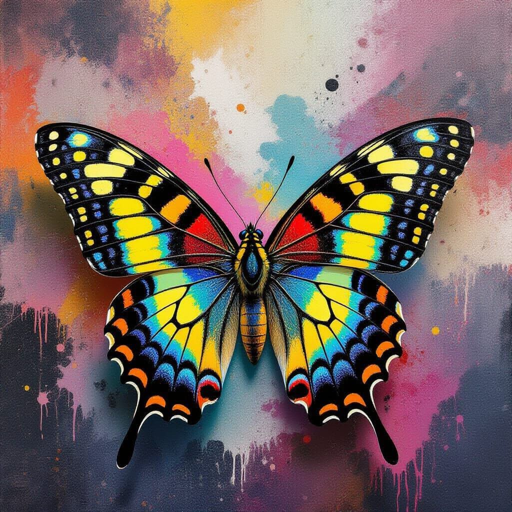 Butterfly's Infrared Vision in a Graffiti Kaleidoscope