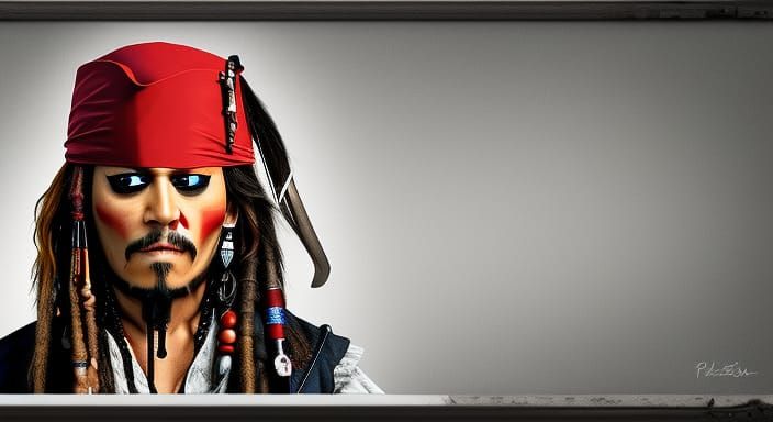 Pirate Character with Red Eyes Shouting
