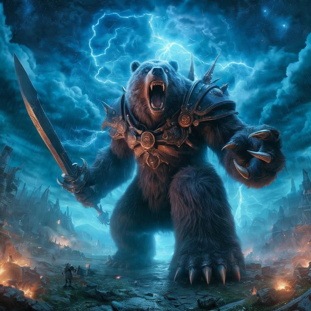 Raging Bear-Mammoth in Elemental Darkness