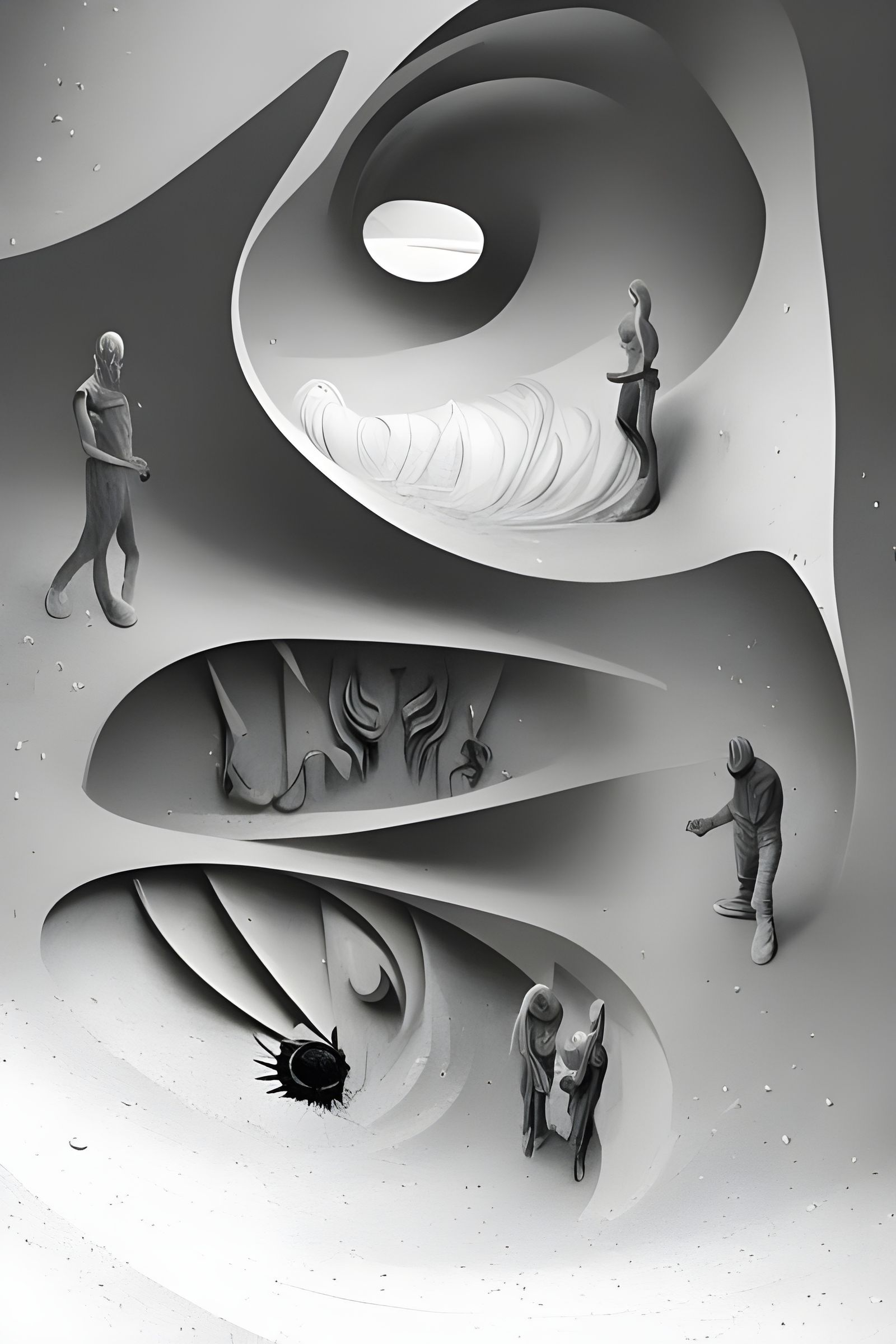 Surreal Biological Forms with Magical Prism, Ethereal 3D Ren...