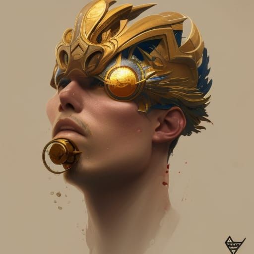 Radiant Sun God Portrait in Hyperdetailed Digital Art