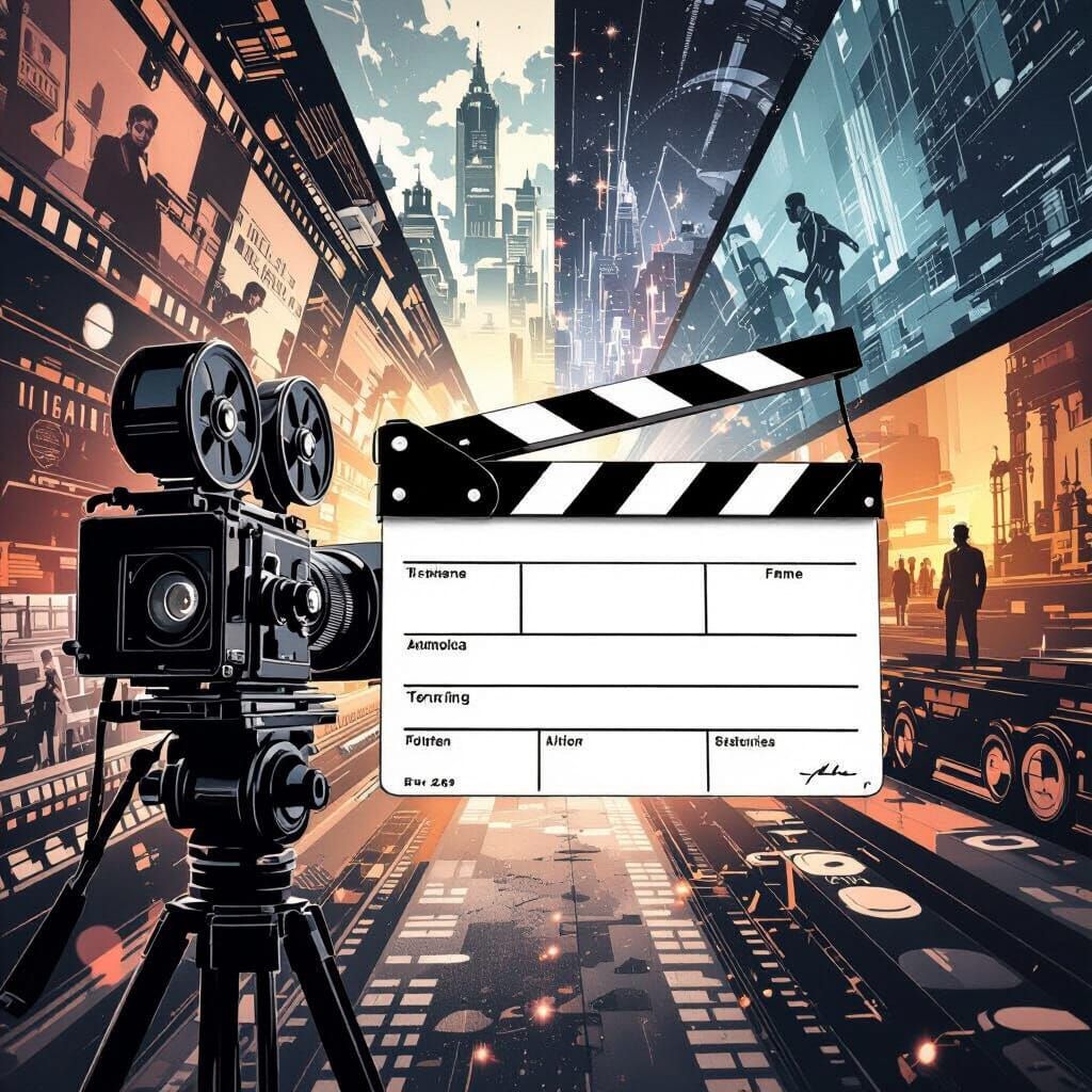 Evolution of Cinema: Clapboard, Camera, and Montage