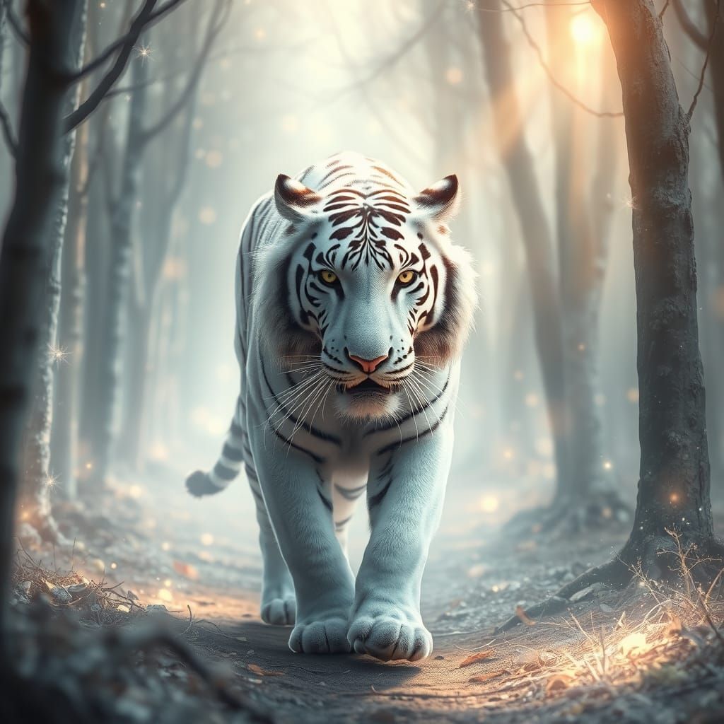 White Tiger in Crystalline Forest
