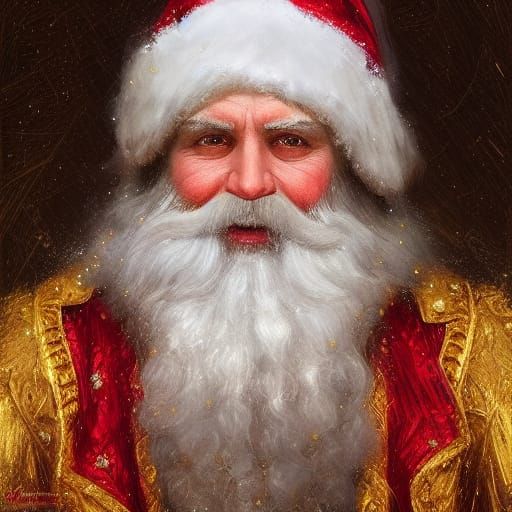 Grandfather Frost Portrait in Hyperrealistic Style