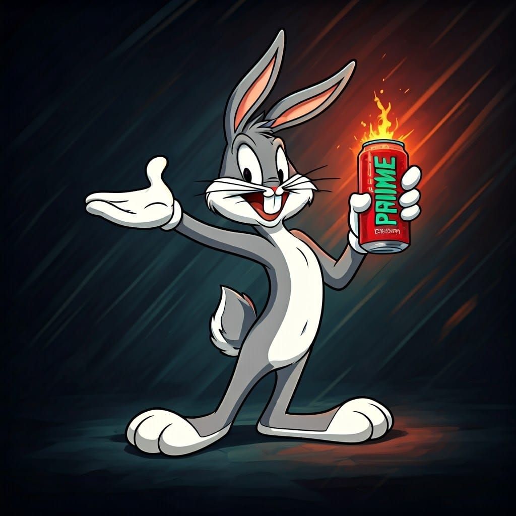Bugs Bunny Embodies Prime Energy in a Gritty Cartoon