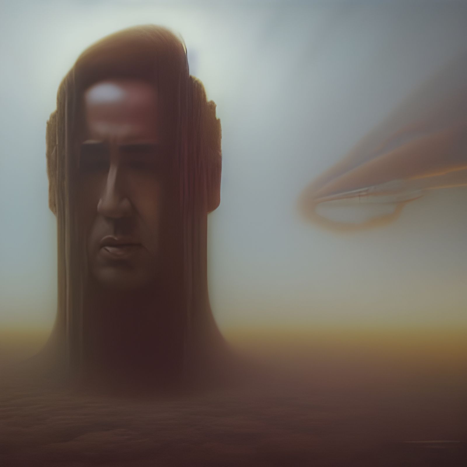 Surreal Biomechanical Head in Dreamscape