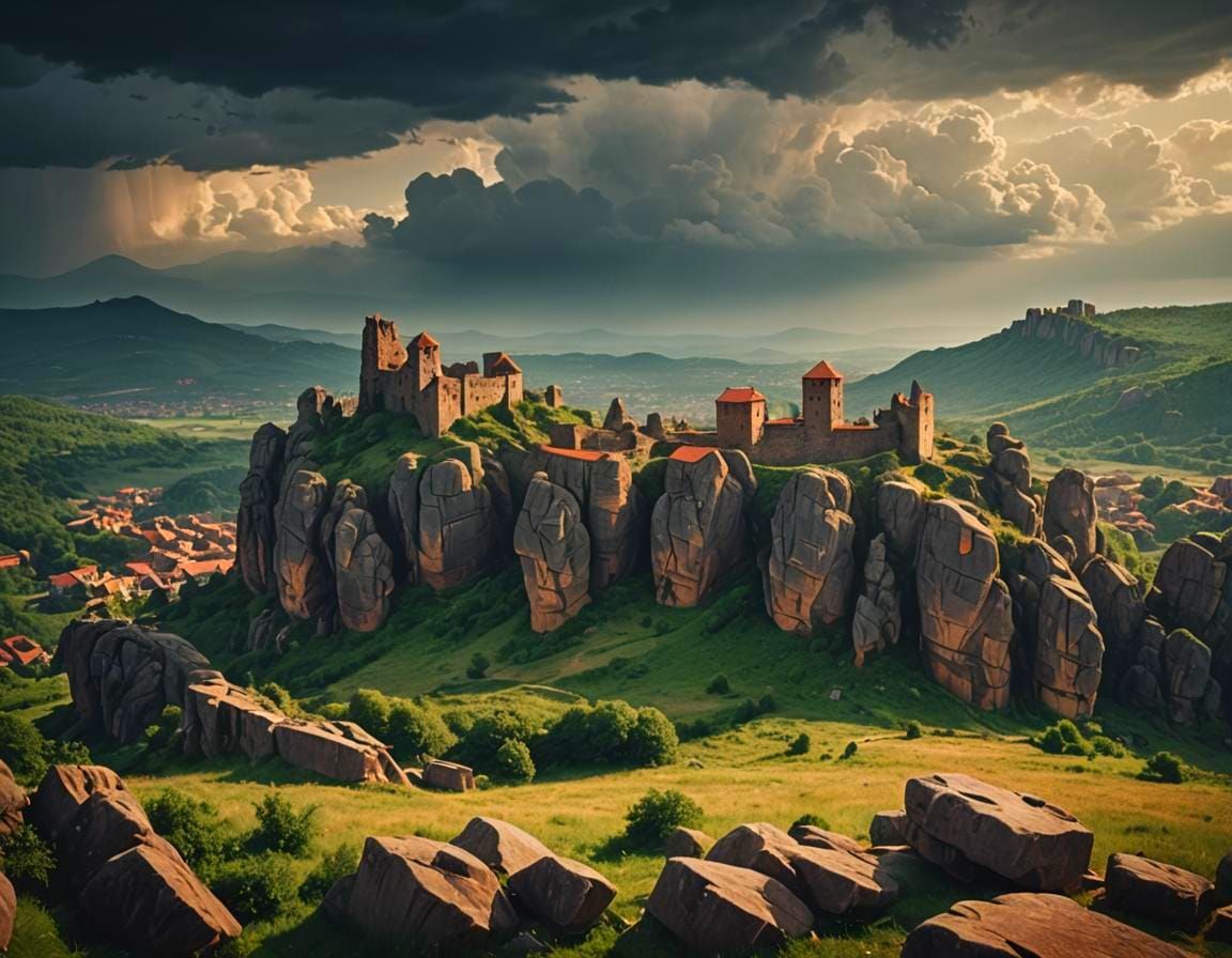 Belogradchik Rocks: Cinematic Film Still