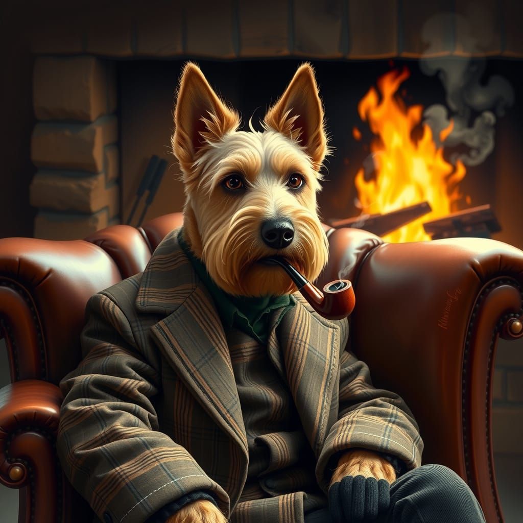 Scottish Terrier Gentleman in Rockwell Style