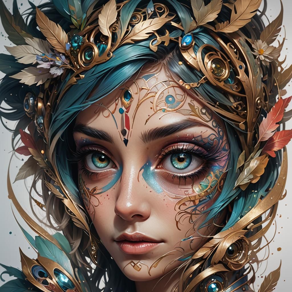 Eye Tattoo Portrait in Hyperdetailed Style