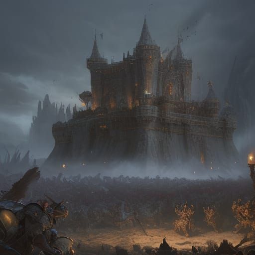 Epic Fantasy Castle Siege: Goblins Attack Royalty