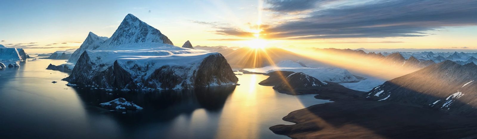 Surreal Morning Light Illuminates Greenland's Coast in Panor...
