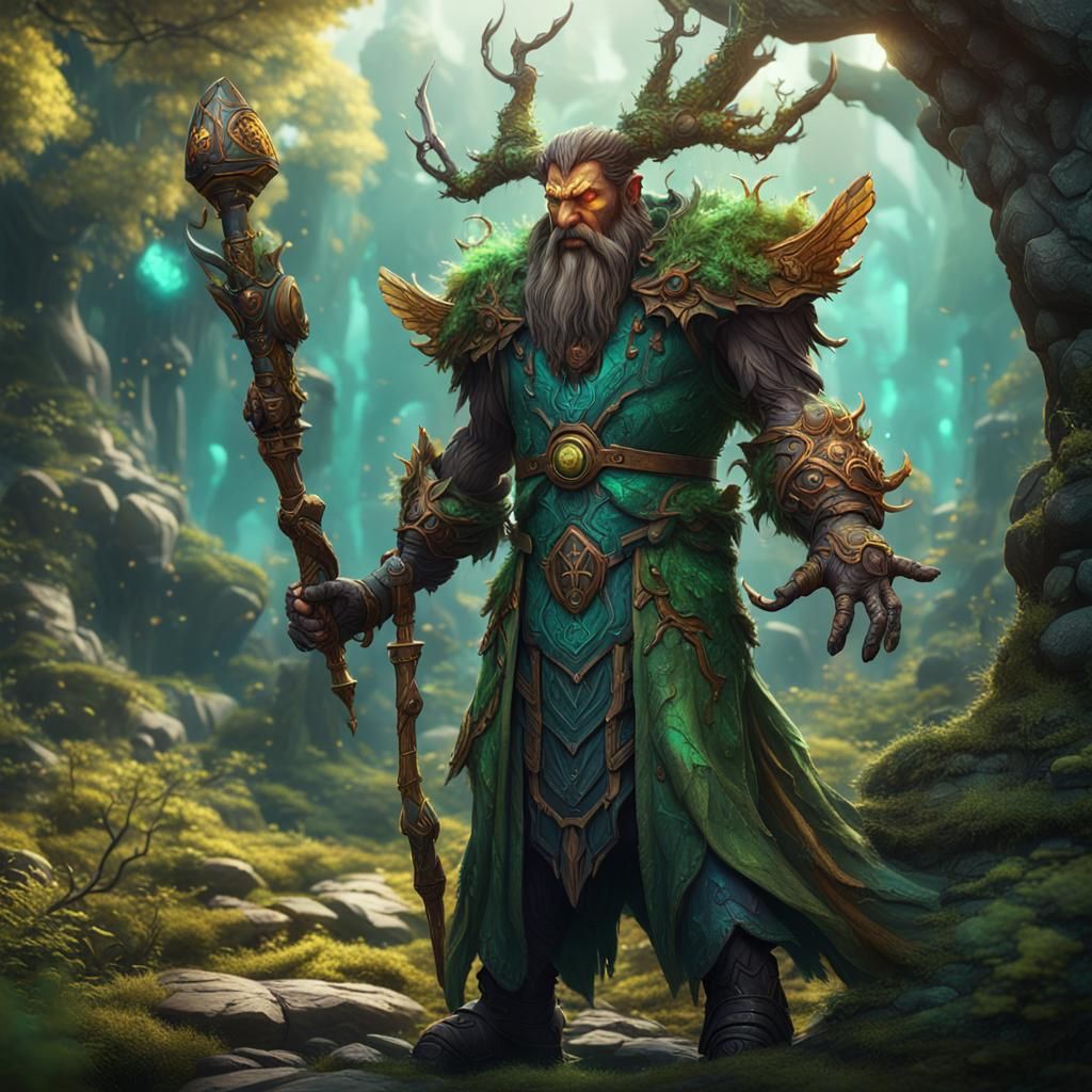Android Druid in Detailed Matte Painting Style
