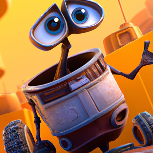 Wall-E 3D Render in Pixar Style