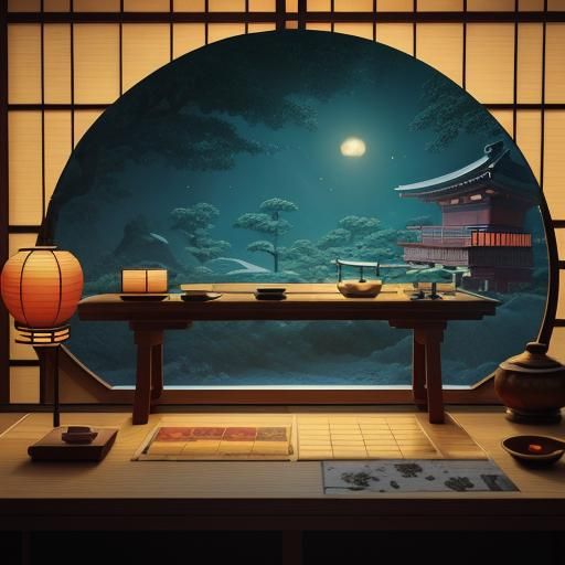 Ukiyo-e Inspired 3D Digital Art