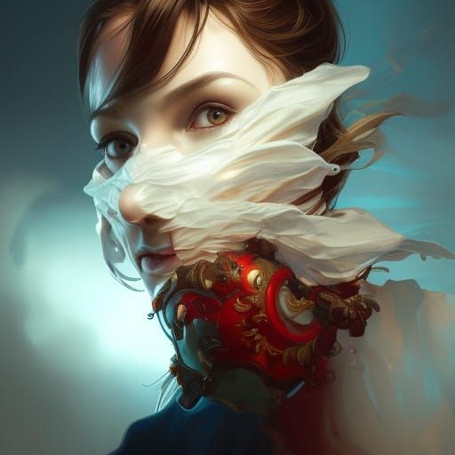 Ghost of Christmas Present Portrait in Art Nouveau Style