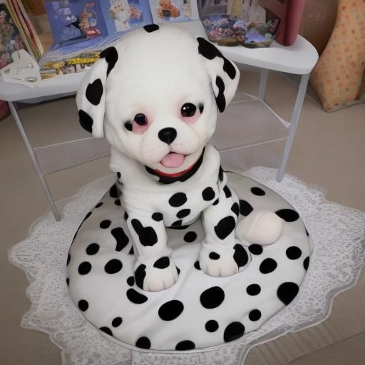 Adorable Dalmatian Puppy Stuffed Toy in Anime Style