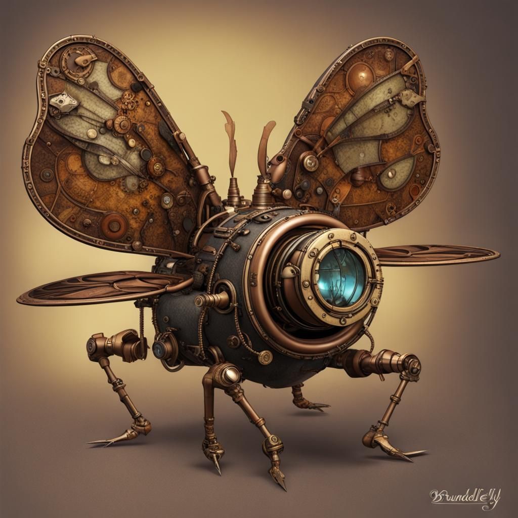 Steampunk Brundlefly Fusion Art