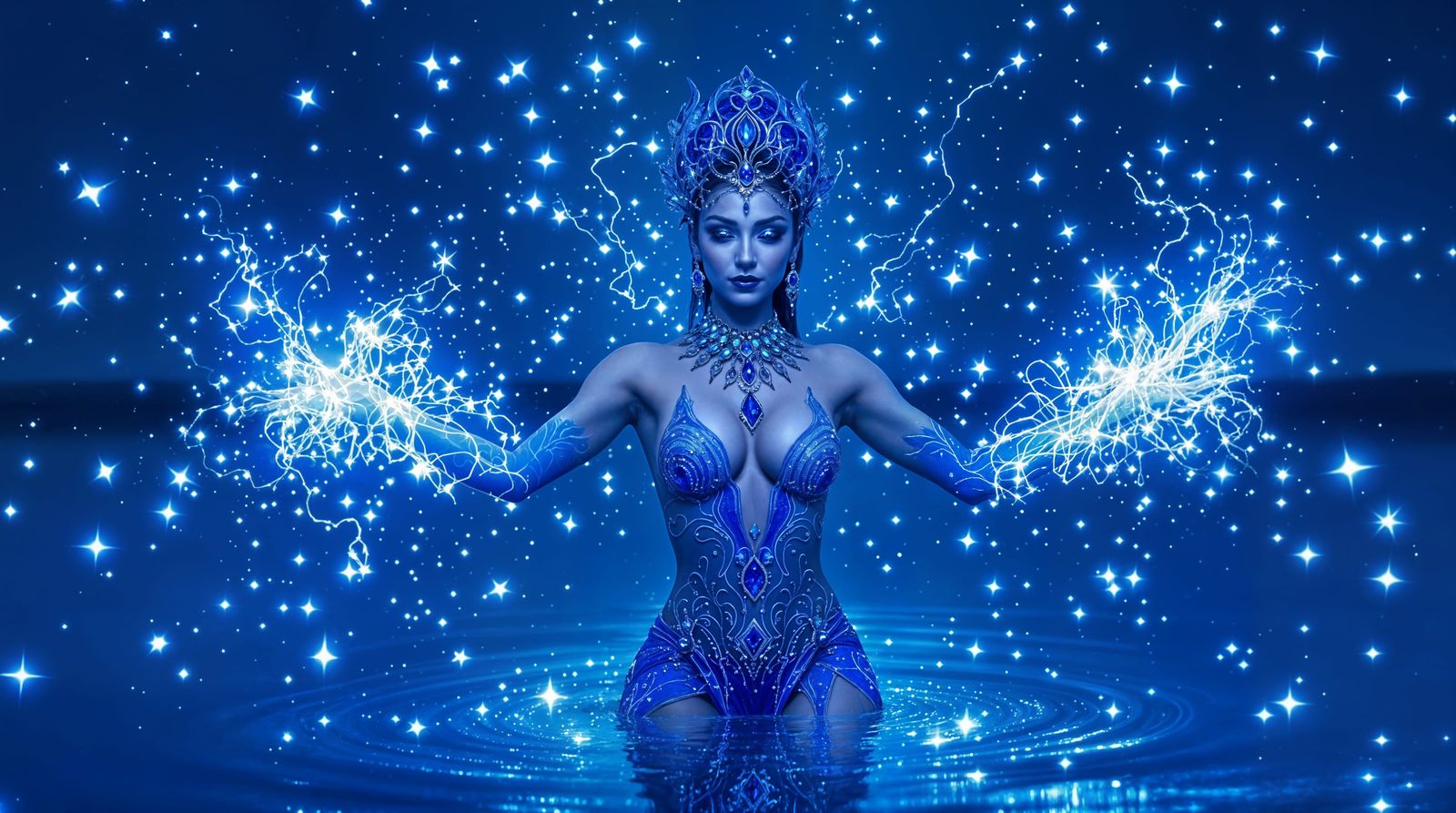 Mystical Water Enchantress in Crystal Blue Lake