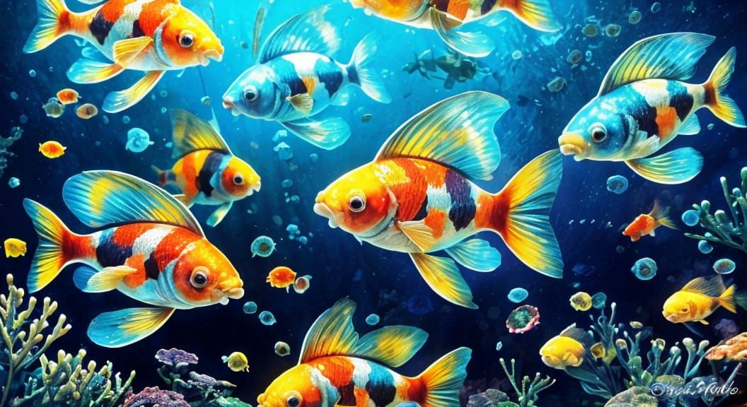 Iridescent Koi in Biopunk Fishbowls