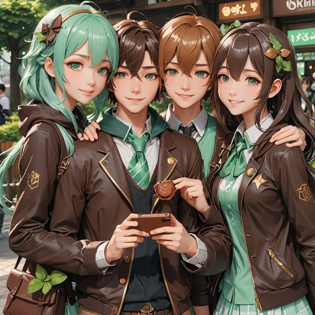 Chocolate-Themed Anime Children in 3D Style