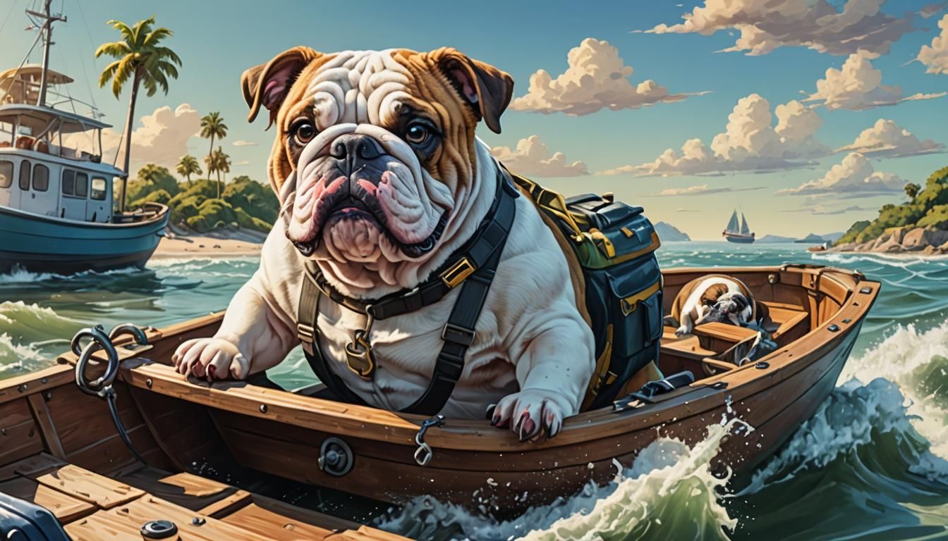 Deputy English Bulldog cartoon character re-imagined in Anim...