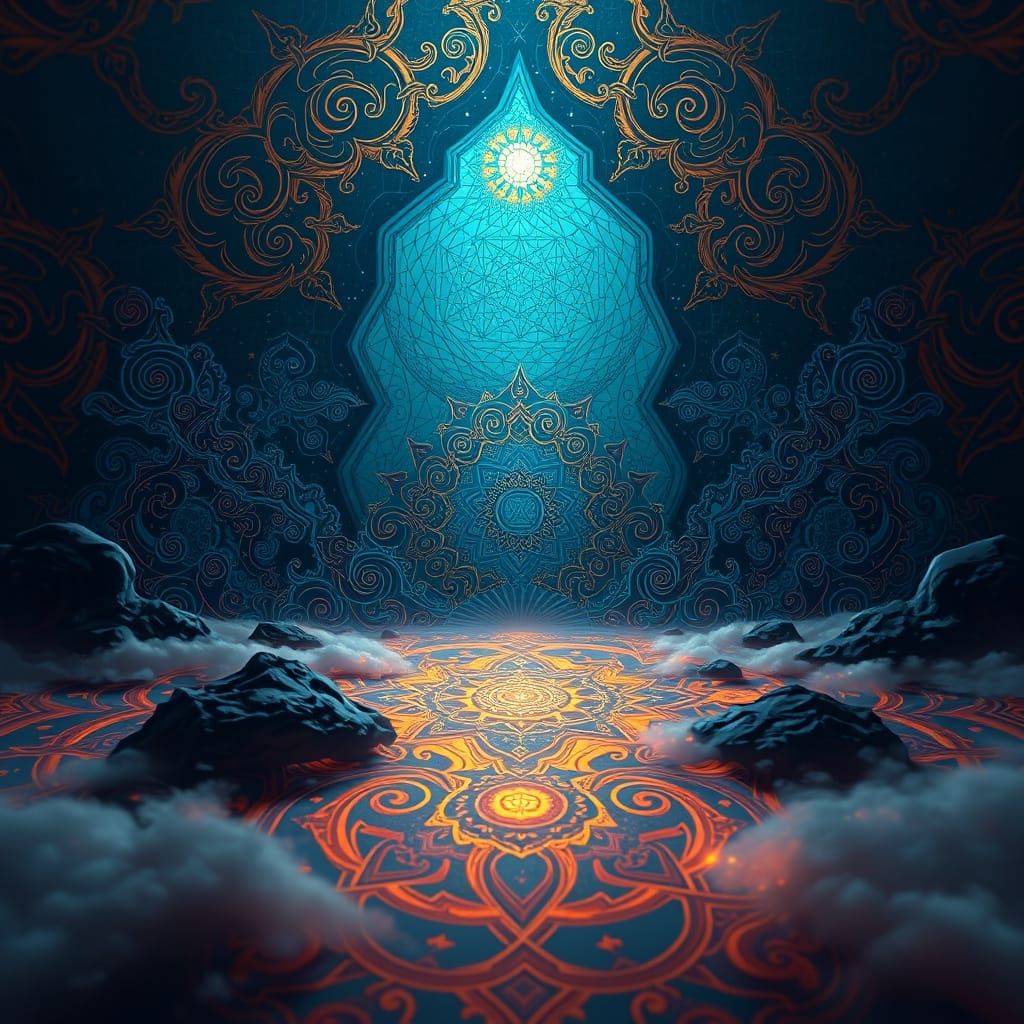 Mystical Scene in Digital Art Style