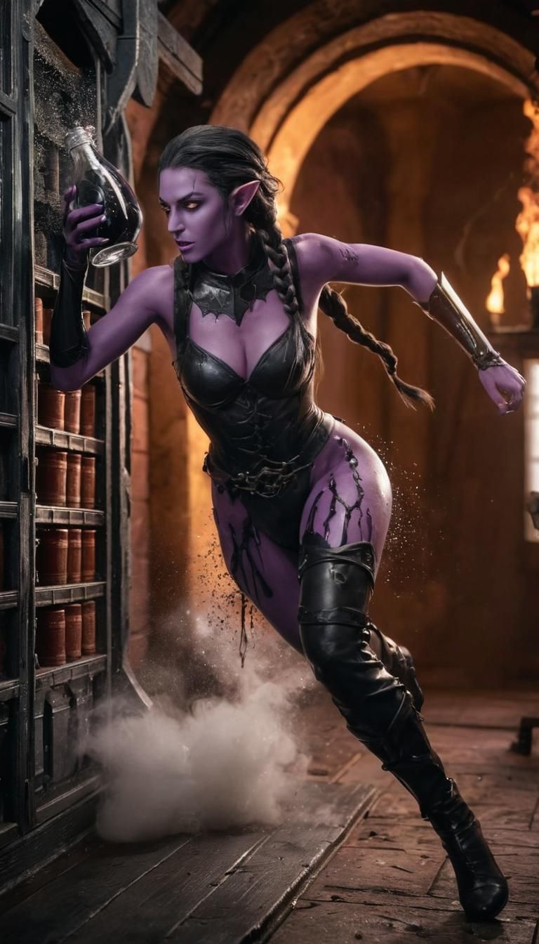 Dark Elf Spills Stolen Elixir