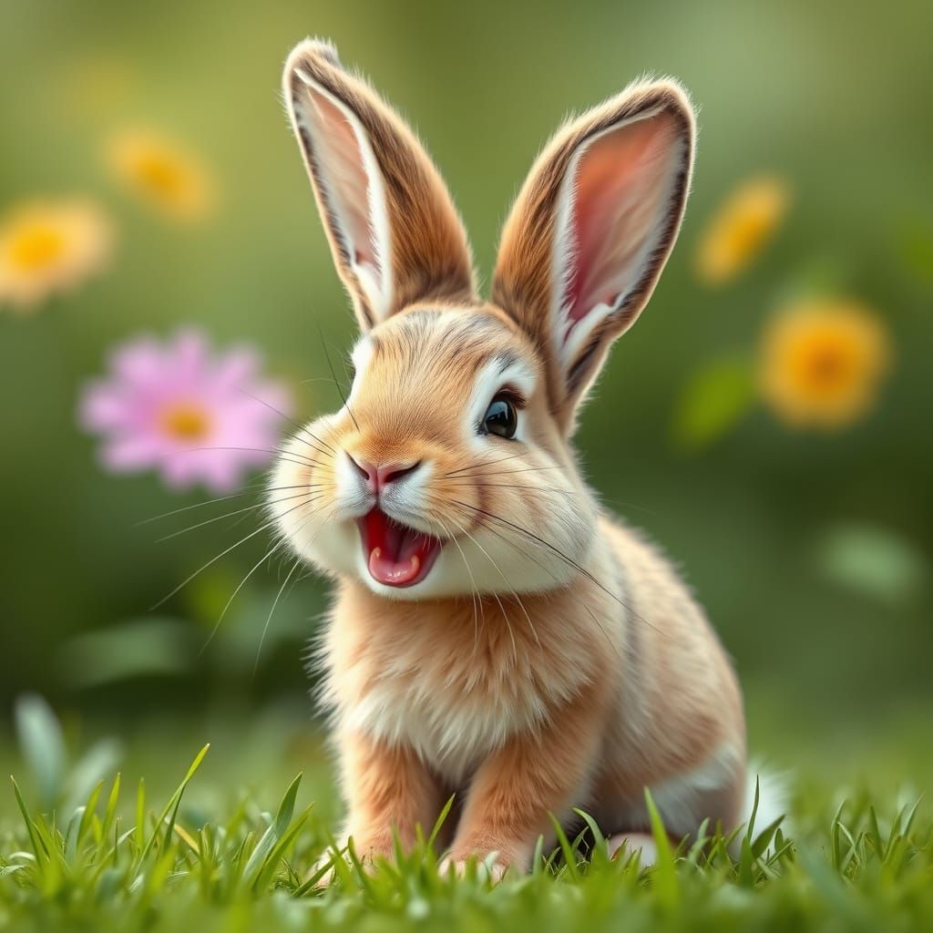 Adorable Rabbit Laughing Hysterically