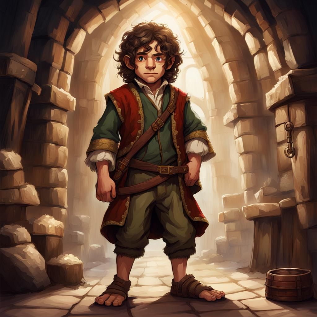 Halfling Hobbit Noble in Inn Room