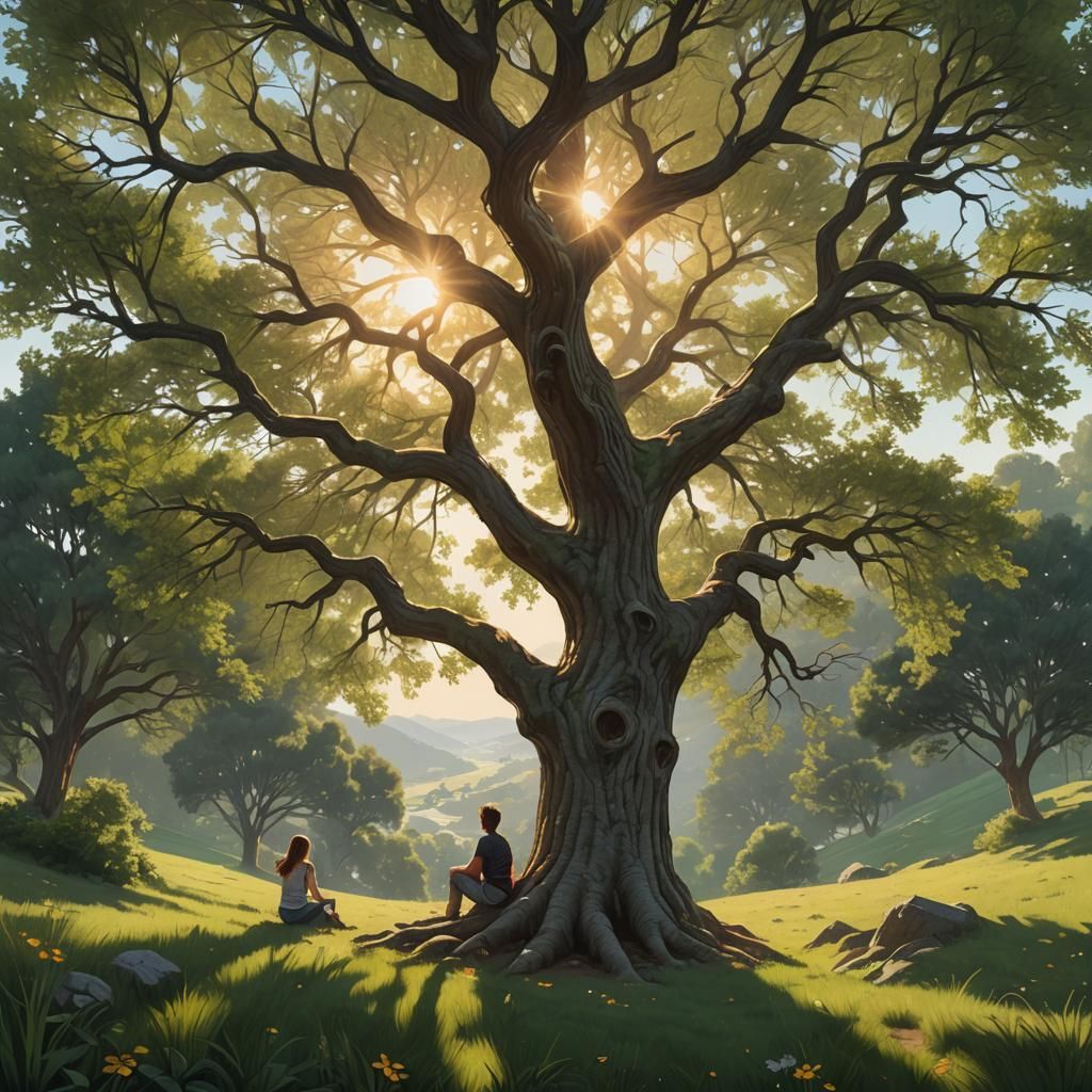 Peaceful Summer Morning Under a Tree