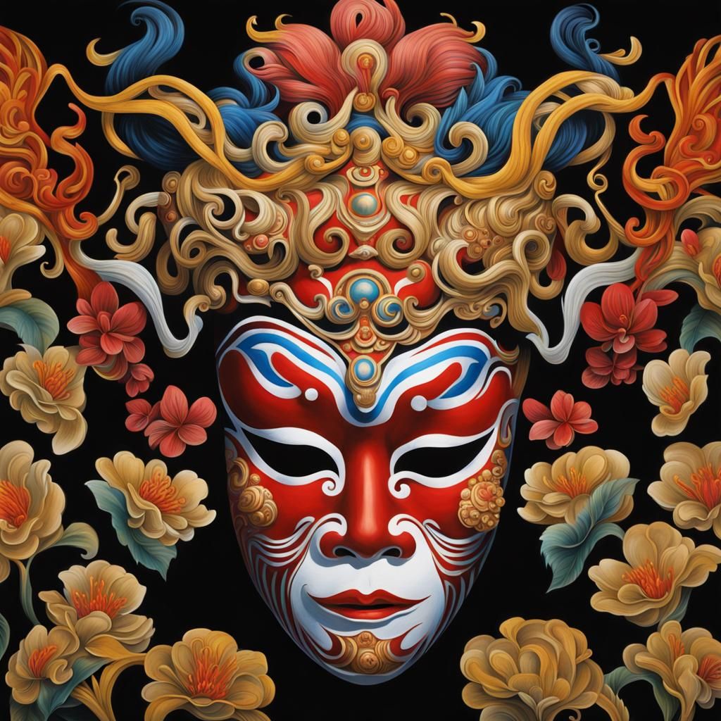 Hyperrealistic Monkey King Chinese Opera Mask