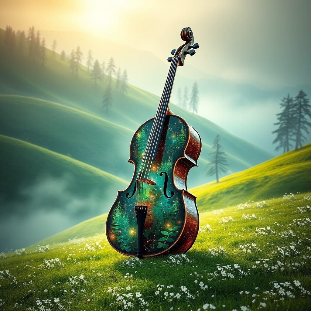 Ethereal Cello in Emerald Meadow