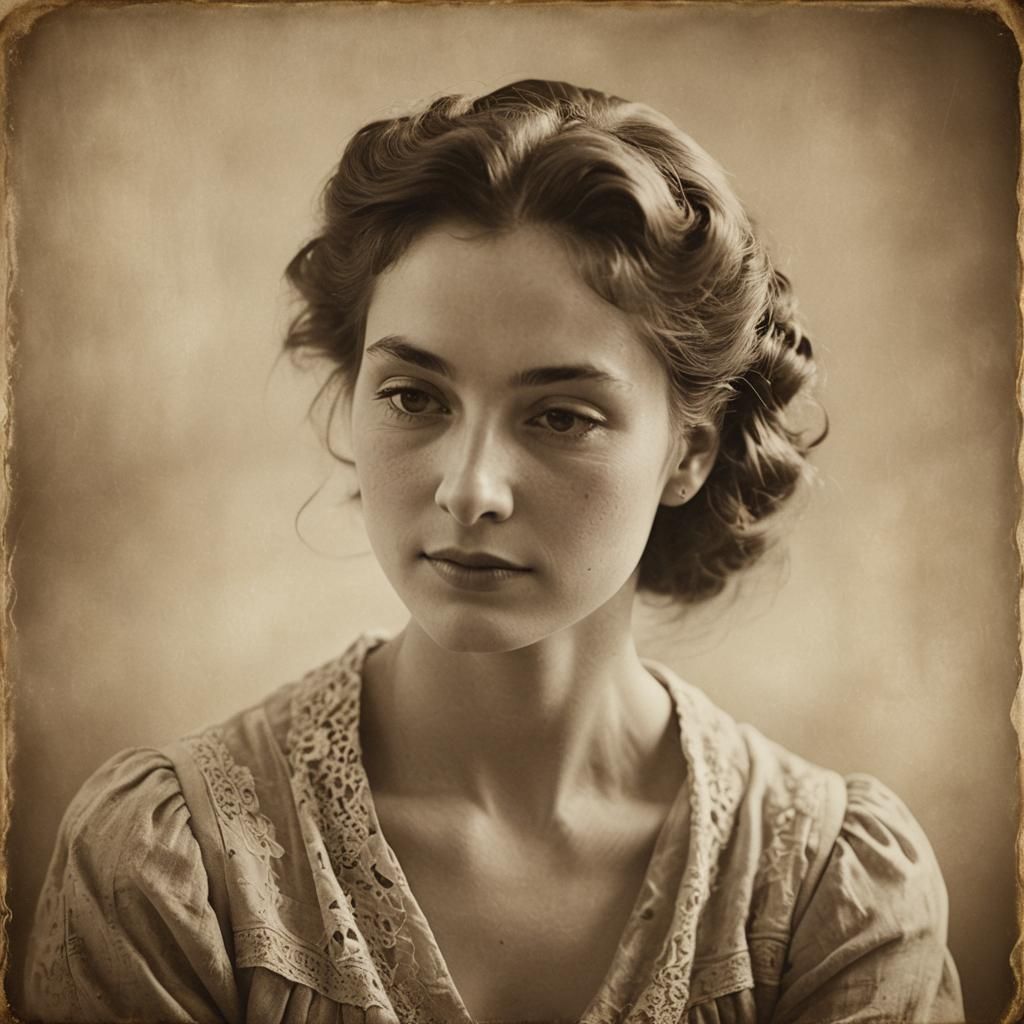 Vintage-Style Portrait in Sepia Tones