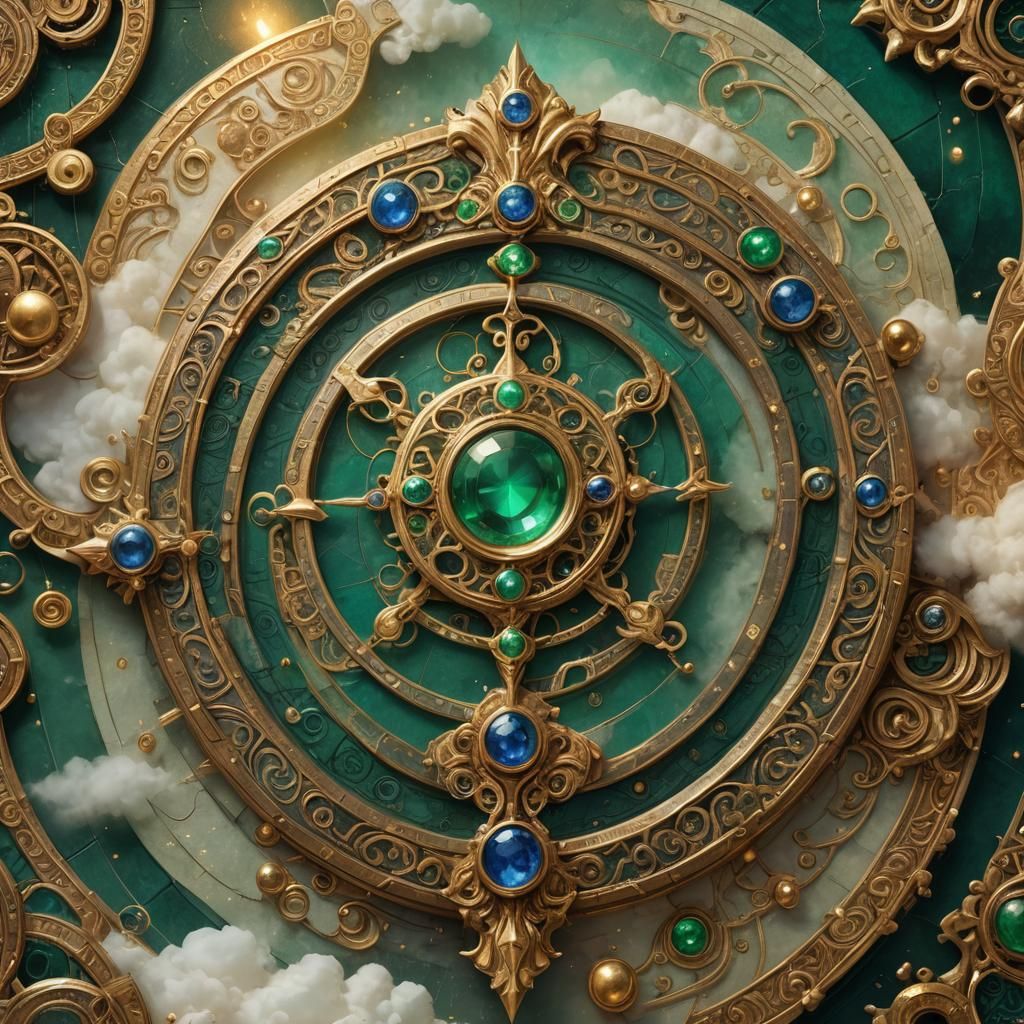 Ornate Number Glowing Amidst Gold and Jewels