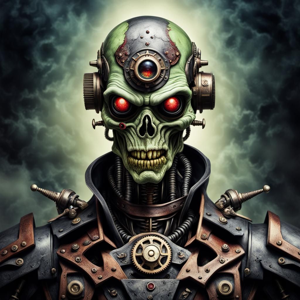 Alien Vampire Zombie Steampunk Robot Portrait