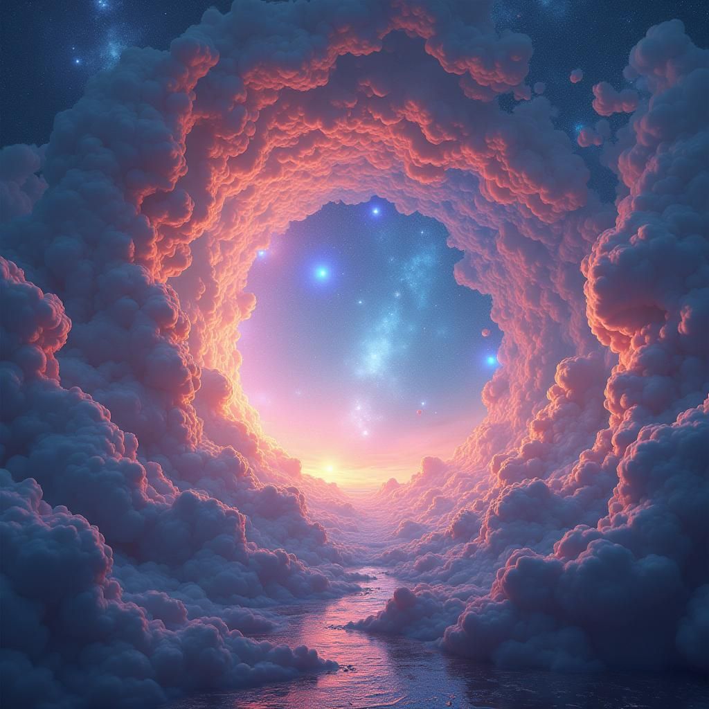 Ethereal Celestial Landscape in Digital Matte Painting Style