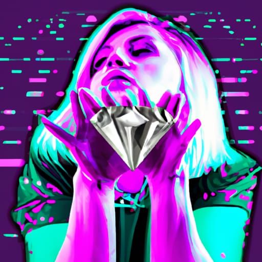 Diamond Girl in Synthwave Neon Style