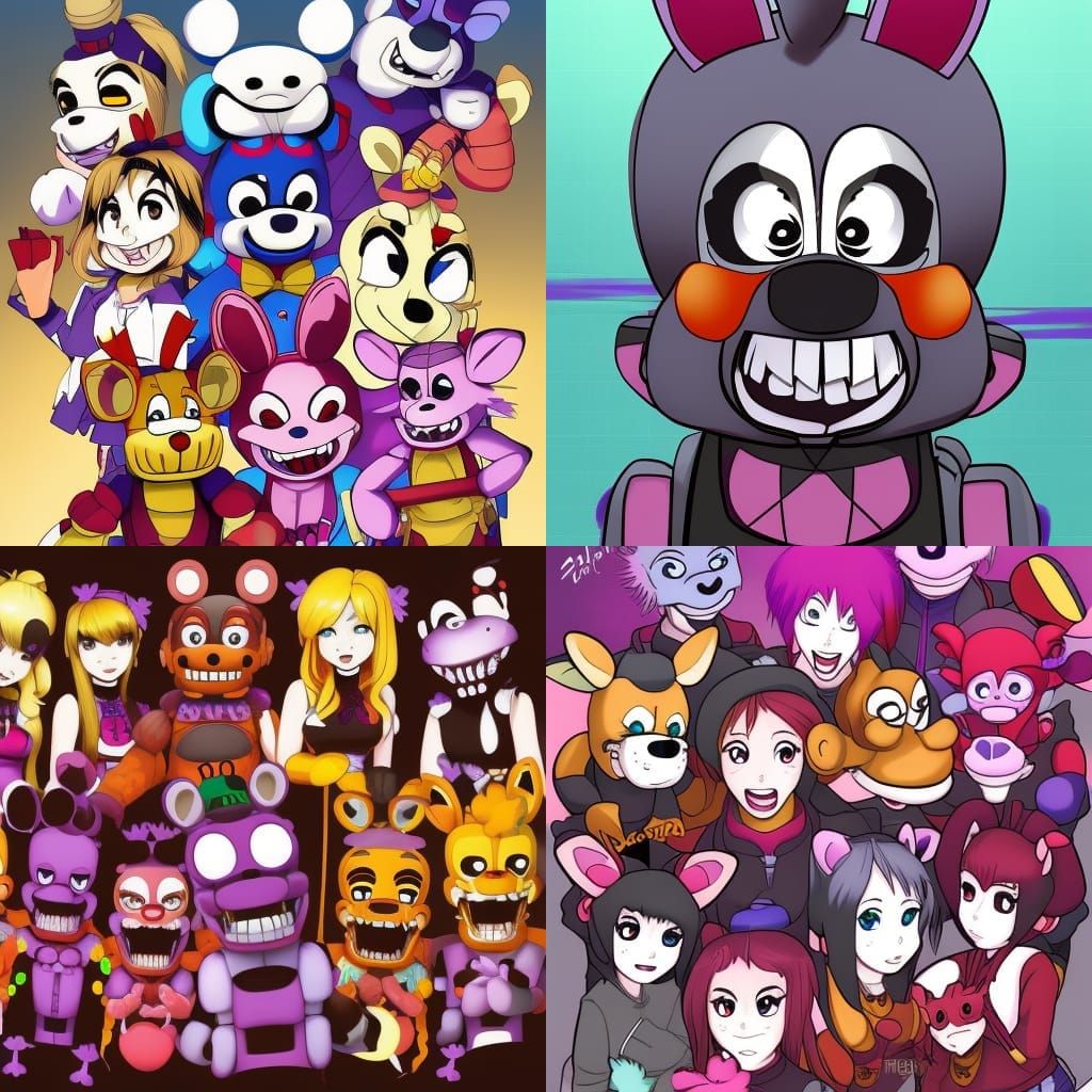 Anime Art Style FNAF Character Illustration