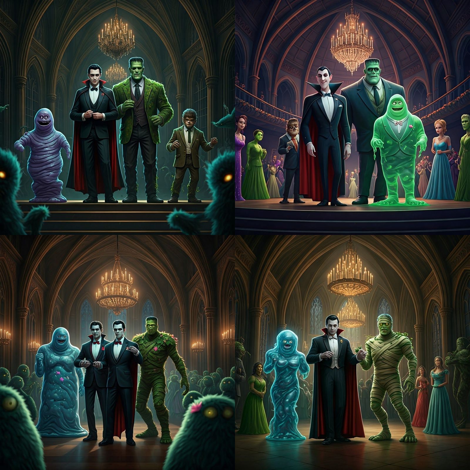 Classic Monsters at Extravagant Gothic Prom Night