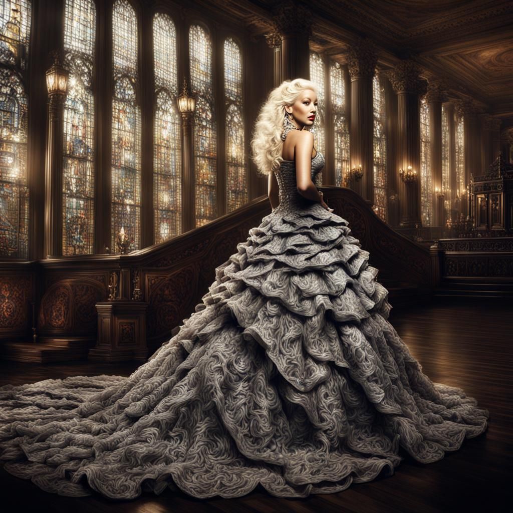 Hyperrealistic Image of Christina Aguilera in Dress