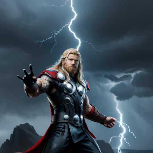 Thor God of Thunder with Lightning Bolt