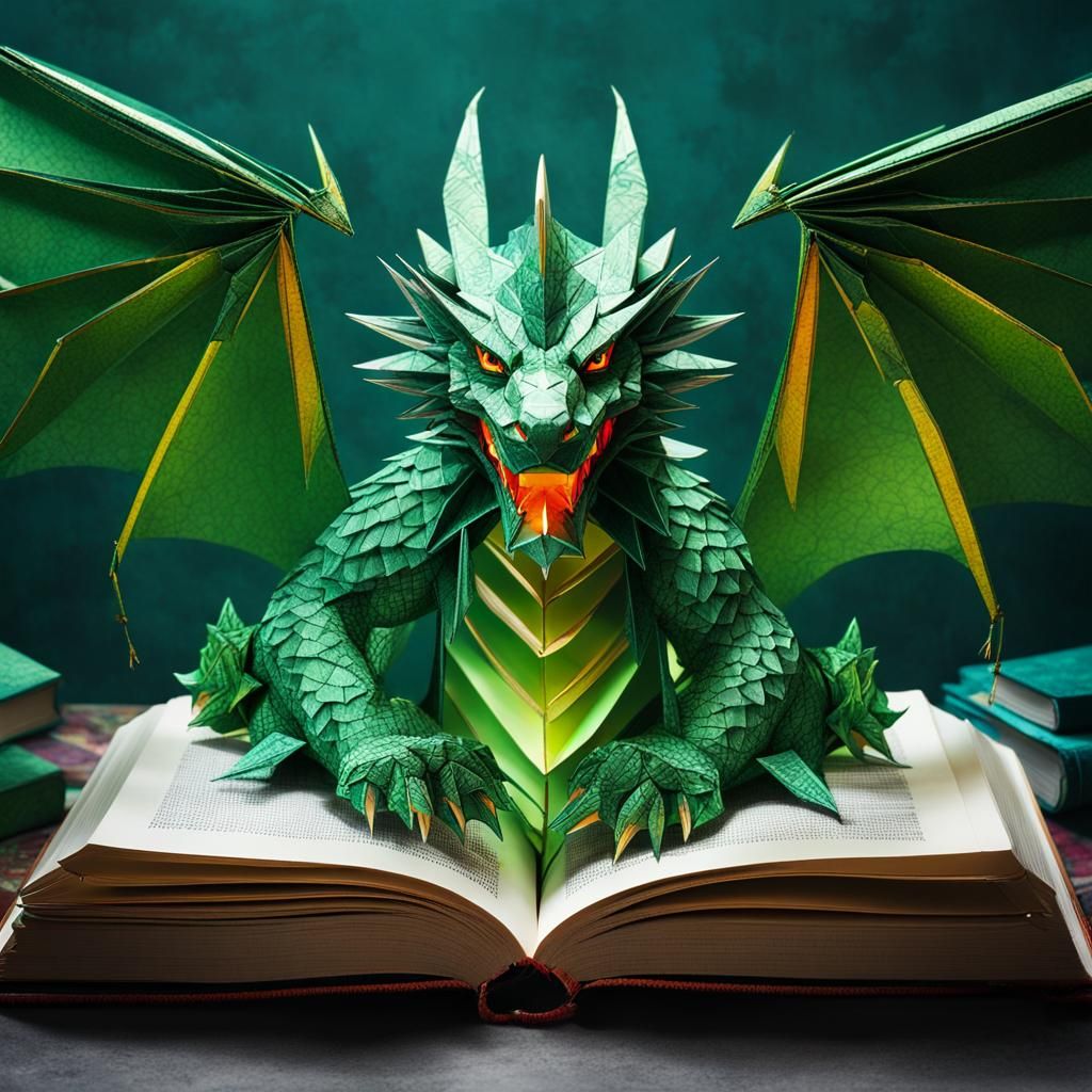 Origami Dragon Emerges From Children's Book