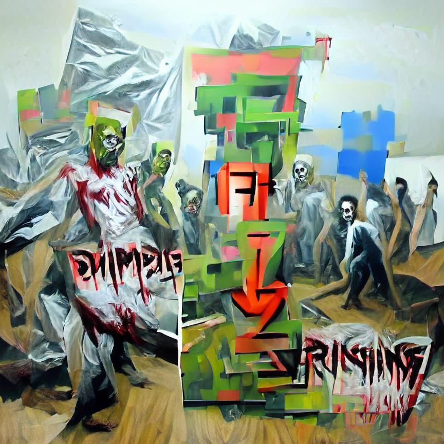 Detailed Painting of Zombie Formalism Art Trend